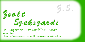 zsolt szekszardi business card